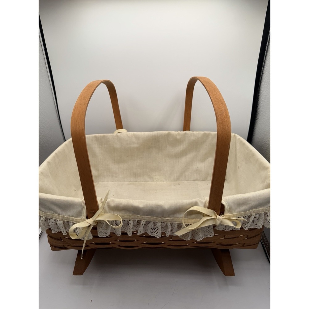 Longaberger 1991 Doll Cradle Basket – LARGE 🧺👶 – Beautiful Classic Piece - Picture 2 of 8